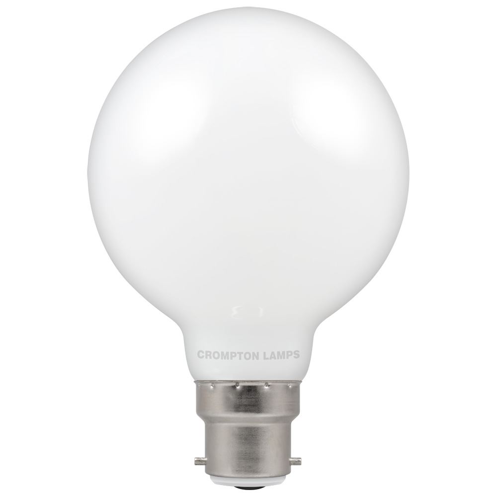 LED Globe BC B22 G80 Opal 7W Dimmable Warm