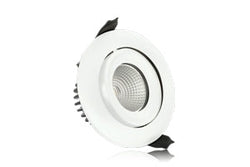 Integral LED Lux Fire rated tiltable  downlight 6W 92mm cut out Dimmable cool white - ILDLFR92C003