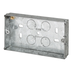 Click Scolmore Essentials 2 Gang 25MM K/O Galvanised Metal Back Box - WA094