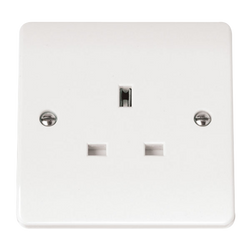 Click Scolmore Mode 13A 1 Gang Unswitched Plug Socket Polar White - CMA630