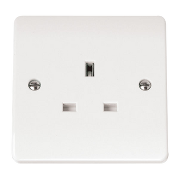 Click Scolmore Mode 13A 1 Gang Unswitched Plug Socket Polar White - CMA630