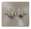 Click Scolmore Define 2 Gang 2 Way 400Va Dimmer Switch - Brushed Stainless - FPBS152