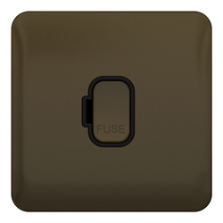 Schneider LSD 13A Double Pole Switched Fused Spur LED Indicator Black Insert Mocha Bronze - GGBL5011BMB
