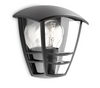 Philips Creek 60W E27 Wall Lantern IP44 Dimmable Black - 915002790302