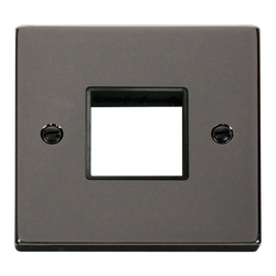Click Scolmore MiniGrid Twin Switch Plate 1 Gang Aperture Black Nickel - VPBN402BK