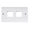 Click Scolmore MiniGrid Double Switch Plate 4 Gang Aperture White - CMA404