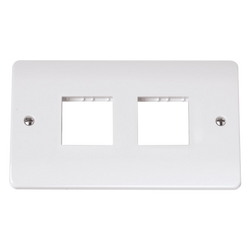 Click Scolmore MiniGrid Double Switch Plate 4 Gang Aperture White - CMA404