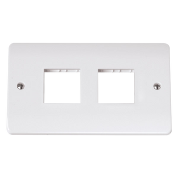 Click Scolmore MiniGrid Double Switch Plate 4 Gang Aperture White - CMA404