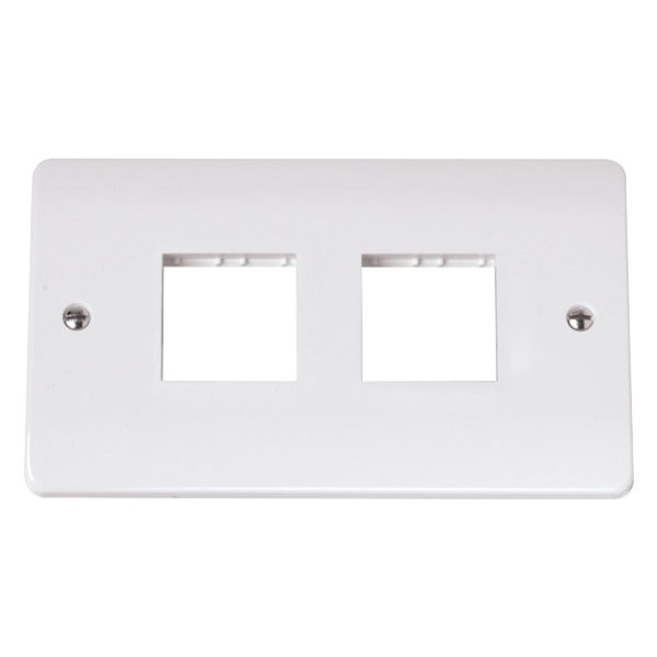 Click Scolmore MiniGrid Double Switch Plate 4 Gang Aperture White - CM ...