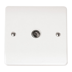 Click Scolmore Mode 45A Coaxel Single Socket Outlet Polar White - CMA065