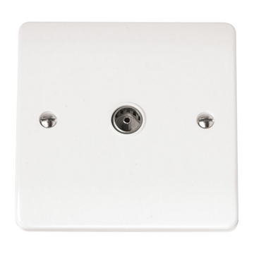 Click Scolmore Mode 45A Coaxel Single Socket Outlet Polar White - CMA065