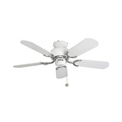 Fantasia Capri 36inch. Ceiling Fan with Matt White Blade & Light - Gloss White and Stainless - 110521
