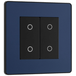 BG Evolve Matt Blue 200W Double Touch Dimmer Switch 2-Way Master - PCDDBTDM2B