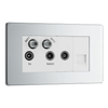 BG Nexus Flatplate Screwless Polished Chrome Quadplex TV/FM/Satellite x2 & Return Tel Socket - FPC69