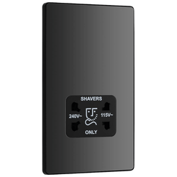 BG Evolve Black Chrome Dual Voltage Shaver Socket 115/240V - PCDBC20B