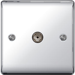 BG Nexus Metal Polished Chrome 1 Gang Co-Axial Socket - NPC60