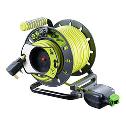 Masterplug 1-Gang Reverse Open Cable Reel - Green - OMU2513FL3IP-PX