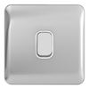 Schneider LSD 10AX 1G 2W Switch White Insert - Polished Chrome - GGBL1012WPC