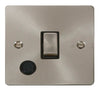 Click Scolmore Define Brushed Steel 1 Gang Double Pole Switch 20A With Black Ingot - FPBS522BK