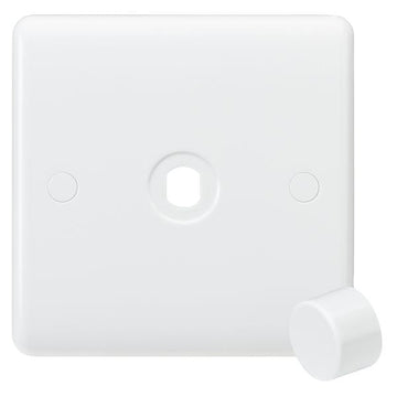 Knightsbridge Curved Edge 1G Dimmer Plate with Matching Dimmer Cap - White - CU1DIM