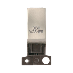 Click Scolmore MiniGrid 13A Double-Pole Ingot Dishwasher Switch Satin Chrome - MD018SC-DW