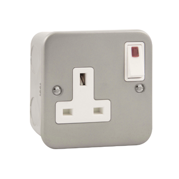 Click Scolmore Essentials 1 Gang 13A Double Pole Plug Socket With Neon - CL835