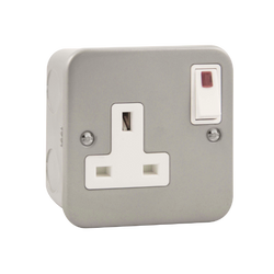 Click Scolmore Essentials 1 Gang 13A Double Pole Plug Socket With Neon - CL835