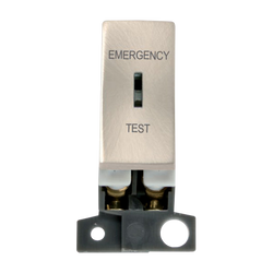 Click Scolmore MiniGrid Double-Pole Key Switch Ingot Emergency Test Satin Chrome - MD029SC