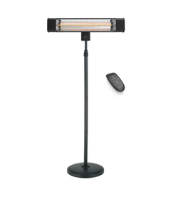 Devola Platinum 2.4kW Stand Mounted Patio Heater with Remote Control IP65 - Black - DVPH24PSMB