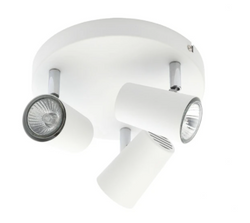 Forum Harvey 3 Light Plate GU10 Spotlight - White - INL-31776-WHT