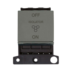 Click Scolmore MiniGrid 10A 3 Pole Fan Switch Module Black Nickel - MD020BN