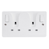 Click Scolmore Mode 13A 2 Gang Plug Socket With Locating Plug White - CMA736