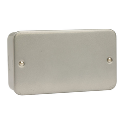 Click Scolmore Essentials Metal Clad 2 Gang Blank Plate - CL061