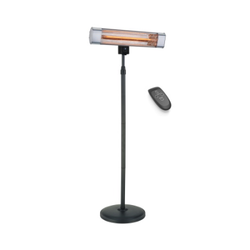 Devola Platinum 1.8kW Stand Mounted Patio Heater with Remote Control IP65 - Silver - DVPH18PSMSL