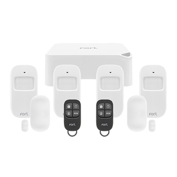 ESP Fort Smart Alarm Kit - 1 X Smart Hub, 4 X PIR, 2 X Door/Window Contact, 2 X Remote Control - ECSPK4