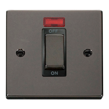Click Scolmore Deco Ingot 1 Gang 45A 2 Pole Neon Switch - VPBN501BK