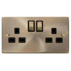 Click Scolmore Deco Ingot 2 Gang 13A 2 Pole Switched Socket - VPAB536BK