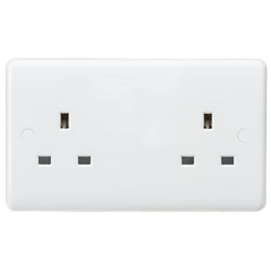 MLA Knightsbridge Curved Edge 13A 2 Gang UnSocket - CU9000U