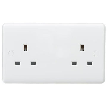 MLA Knightsbridge Curved Edge 13A 2 Gang UnSocket - CU9000U