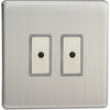 Varilight 2-Gang V-Pro Eclique2 Touch/Remote Control LED Dimmer - Brushed Chrome - JDSE102S