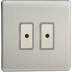 Varilight 2-Gang V-Pro Eclique2 Touch/Remote Control LED Dimmer - Brushed Chrome - JDSE102S