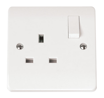 Click Scolmore Mode 13A 1 Gang Double Pole Plug Socket Polar White - CMA035