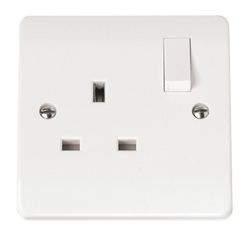 Click Scolmore Mode 13A 1 Gang Double Pole Plug Socket Polar White - CMA035