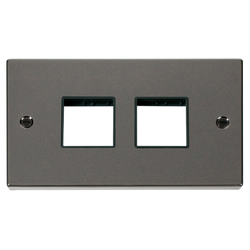 Click Scolmore MiniGrid 2 Gang Plate (2+2) Switch Aper Black Nickel - VPBN404BK
