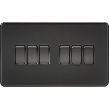 Knightsbridge Screwless 10AX 6G 2-Way Switch - Matt Black - SF4200MBB