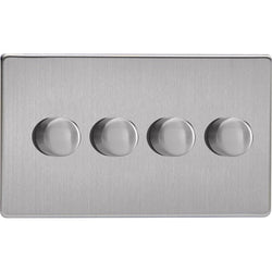 Varilight 4 Gang 2 Way Push On/Off Rotary LED Dimmer 4 x 0 120W (1 10 LEDs) (Twin Plate) - JDCDP254S