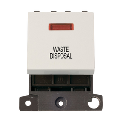 Click Scolmore MiniGrid 20A Double-Pole Ingot & Neon Waste Disposal Switch White - MD023PW-WD