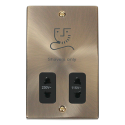 Click Scolmore Deco Dual Voltage 115-230V Shaver Socket - VPAB100BK