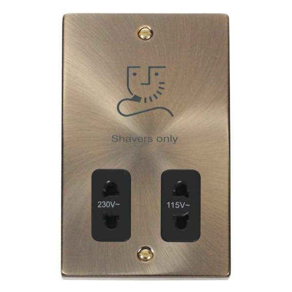 Click Scolmore Deco Dual Voltage 115-230V Shaver Socket - VPAB100BK ...