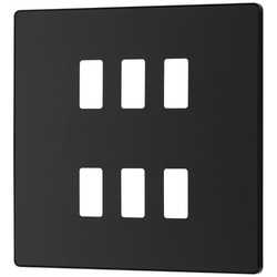 BG Evolve 6 Gang Grid Front Plate - Matt Black (Black) - RPCDMB6B